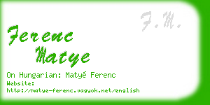 ferenc matye business card